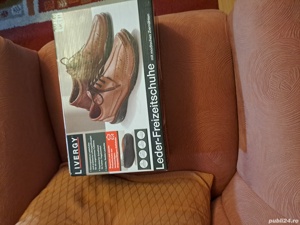 Pantofi  noi din piele maro marime mare - imagine 2