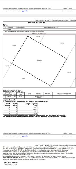 Constanta zona Aurel Vlaicu, Raja , teren intravilan 575 m2. - imagine 4