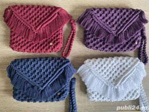 Geanta plic handmade macrame, stil minimalist - imagine 2