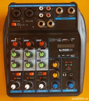 Mixer audio 4 canale cu USB si BT - imagine 2
