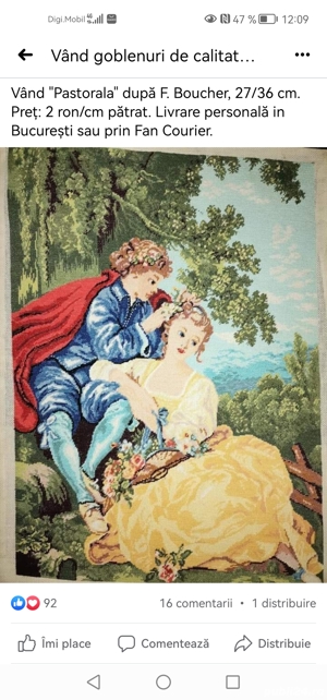 Vând goblen "Pastorala" 