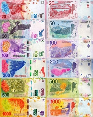 Lot 28 bancnote Argentina 1974 - 2019