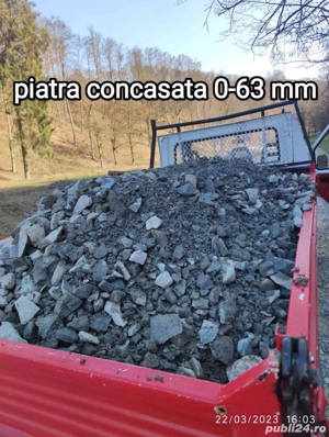 Transport nisip, balastru , piatra de cariera , sorturi de balastiera  , pamant - imagine 2