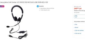 casti nefolosite jabra uc voice 550-usb casti nefolosite jabra uc voice 550-usb - imagine 4