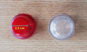 Geam pentru lampă de gabarit, alb și roșu, din plastic, NOU - imagine 4