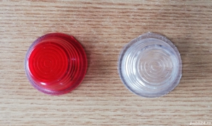 Geam pentru lampă de gabarit, alb și roșu, din plastic, NOU - imagine 3