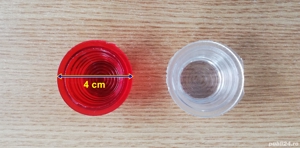 Geam pentru lampă de gabarit, alb și roșu, din plastic, NOU - imagine 6