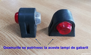 Geam pentru lampă de gabarit, alb și roșu, din plastic, NOU - imagine 8