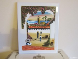 cadou rar Tablou Hacienda Sat mexican placa ceramica pictata Mexic1980 - imagine 2