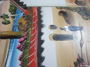 cadou rar Tablou Hacienda Sat mexican placa ceramica pictata Mexic1980 - imagine 5