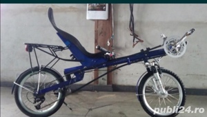 Bicicleta recumbent orizontala cadru aluminiu scaun carbon, suspension