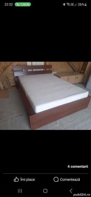 Pat cu somiere si saltea - imagine 2