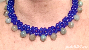 Colier din jad si agat crackle - imagine 4