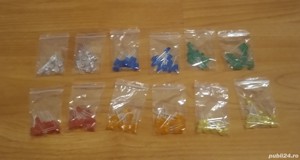 Set 2 x 10 Led-uri  Verde, Rosu, Portocaliu, Galben, Albastru si  Alb