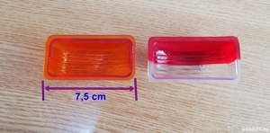 Geam pentru lampă de gabarit, galben sau alb cu roșu, din plastic, NOU - imagine 5