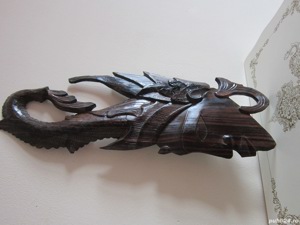 sculptura vintage colectie lemn abanos Zeita Dewi Sri Bali 1960 - imagine 2