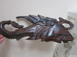 sculptura vintage colectie lemn abanos Zeita Dewi Sri Bali 1960 - imagine 8