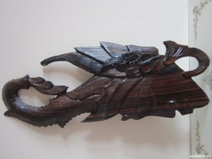 sculptura vintage colectie lemn abanos Zeita Dewi Sri Bali 1960 - imagine 5