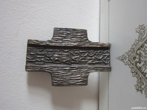 cadou rar Crucifix Cruce Mid Century bronz vintage colectie Germania'50 - imagine 5