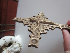 rar Cruce Crucifix Mid-Century brutalist bronz colectie Germania'60  - imagine 8