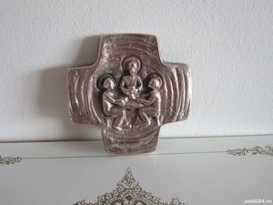 cadou rar Cruce Mid-Century Brutalist bronz  colectie Germania'60  - imagine 2