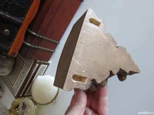 cadou rar Consola de perete lemn sculptura stil baroc Germania 1950 - imagine 3