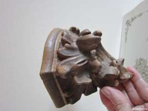 cadou rar Consola de perete lemn sculptura stil baroc Germania 1950 - imagine 2