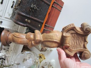 cadou rar sculptura lemn stil baroc sfesnic Germania 1960 - imagine 6