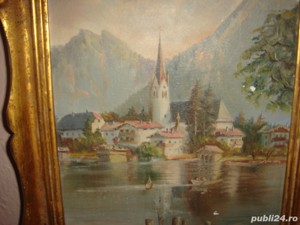 Tablou vechi semnat 16x24cm - imagine 3