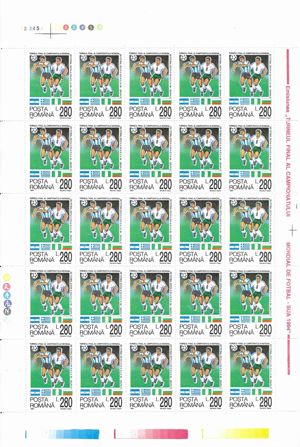 Romania 1994 - Campionatul mondial de fotbal SUA, Coli de 25 de timbre,  MNH - LP 1345 - imagine 4