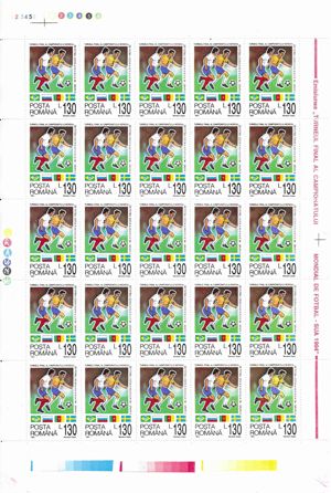 Romania 1994 - Campionatul mondial de fotbal SUA, Coli de 25 de timbre,  MNH - LP 1345 - imagine 2