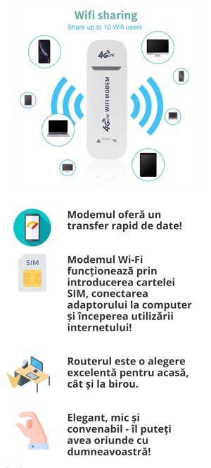 4G LTE Wi-Fi USB dongle mobile hotspot modem  - imagine 4
