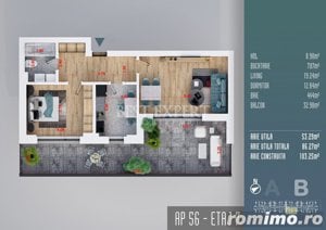 Apartament 2 camere cu terasa 33 mp Incalzire in Pardoseala Titan Sector 3 - imagine 1