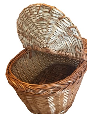 Cos traditional pentru picnic, model oval conic, natur, 47x30x39cm - imagine 5