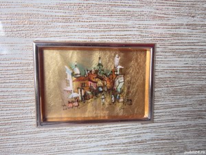 tablou pe foita de aur miniatura vintage colectie Italia anii'70 - imagine 2