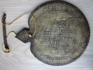 rar bronz masiv Clopot Plat Chakra terapie Gong 24x20cm vintage Burma Bell Meditation Yoga  - imagine 7