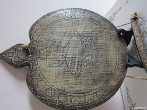 rar bronz masiv Clopot Plat Chakra terapie Gong 24x20cm vintage Burma Bell Meditation Yoga  - imagine 5