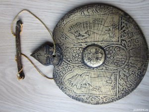 rar bronz masiv Clopot Plat Chakra terapie Gong 24x20cm vintage Burma Bell Meditation Yoga  - imagine 3