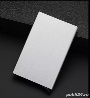 Portofel suport metalic carduri RFID doua culori unisex - imagine 4