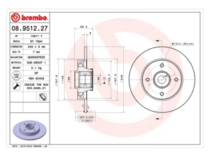 Brembo Disc frana spate Peugeot Citroen set 2 buc - imagine 2