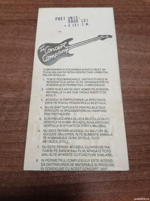 Bilet original concert Michael Jackson Bucuresti 1992 - imagine 2