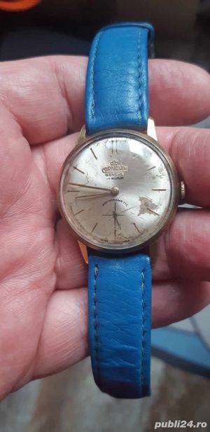 ceas Cornavin Genéve, cal. Arogno 152, carcasă Fritz Huguenin, anii '50