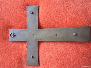 rar Cruce Crucifix Corpus Christi bronz masiv design brutalist Weinert - imagine 7