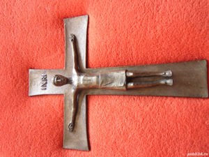 rar Cruce Crucifix Corpus Christi bronz masiv design brutalist Weinert - imagine 6