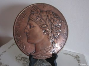 cadou rar Paris Art Nouveau bronz J.C.Chaplain Republique Francaise 