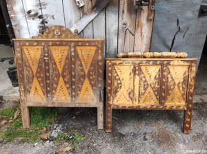 tăblii de pat și ladă de zestre vechi  - imagine 4