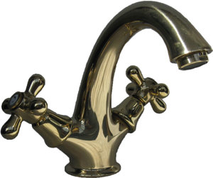 baterie lavoar retro cu finisaj alama, fabricata in Italia
