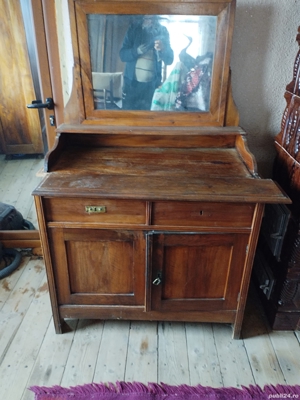 vand mobilier vechi din lemn de nuc de peste 100ani - imagine 2