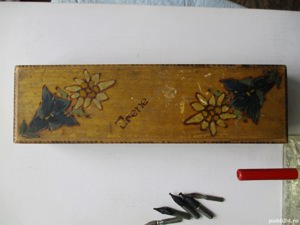 penar din lemn , calimara , tocuri + penite - imagine 3