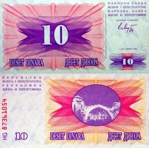 Lot 6 bancnote Bosnia Hertegovina UNC